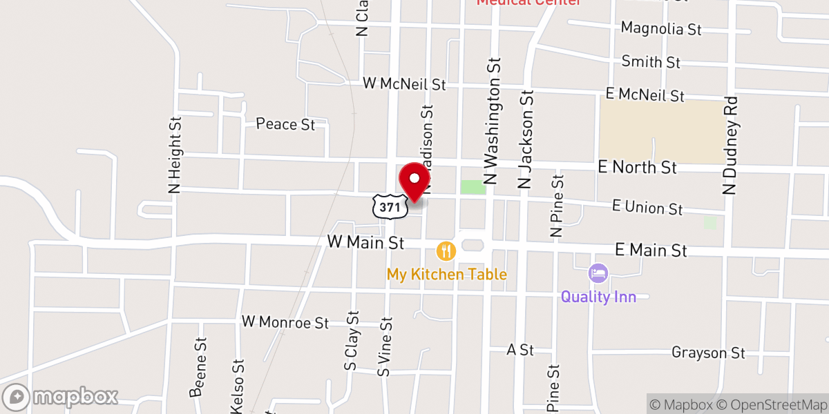 Map showing location of Cedar Grove Baptist Church
