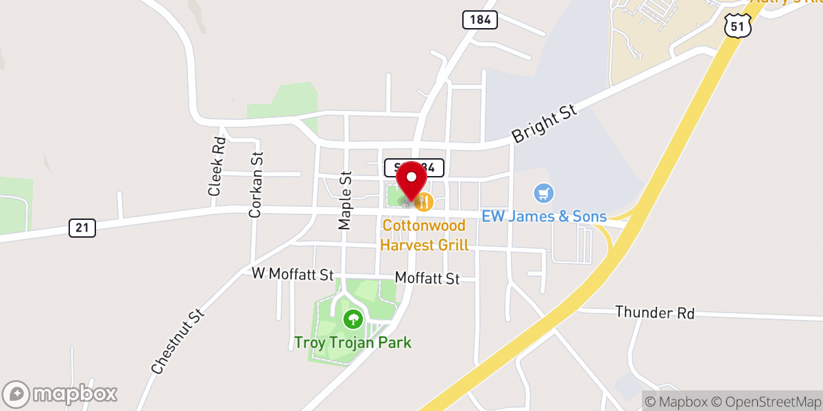 Map showing location of Sanders Chapel United Methodist