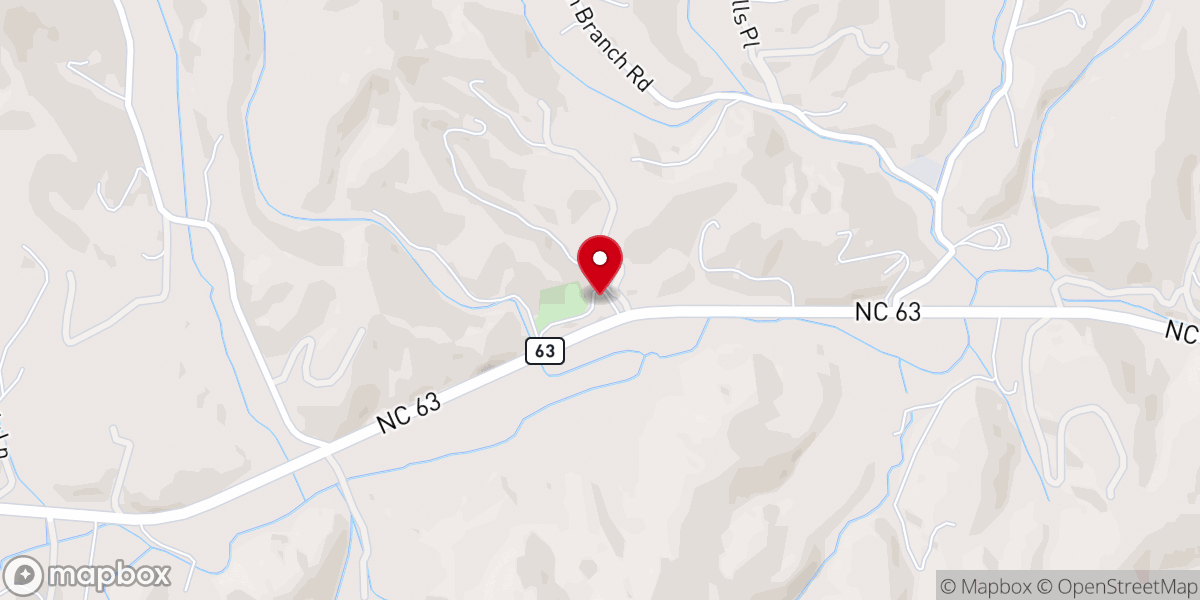 Map showing location of Little Sandymush Church