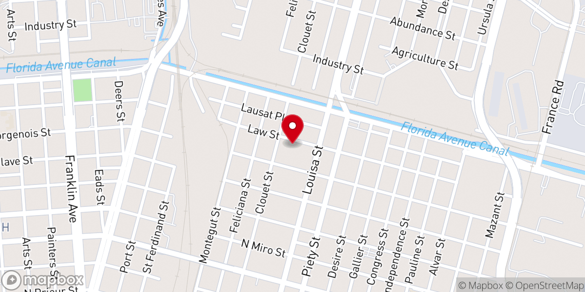 Map showing location of Law Street Baptist Church