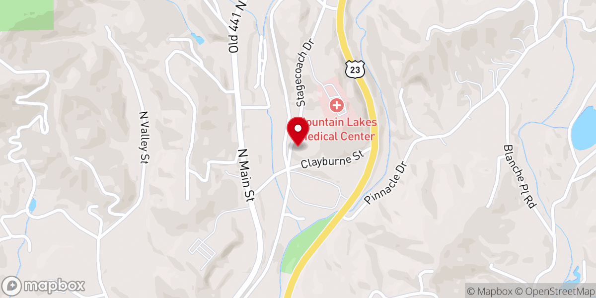 Map showing location of North Clayton Church