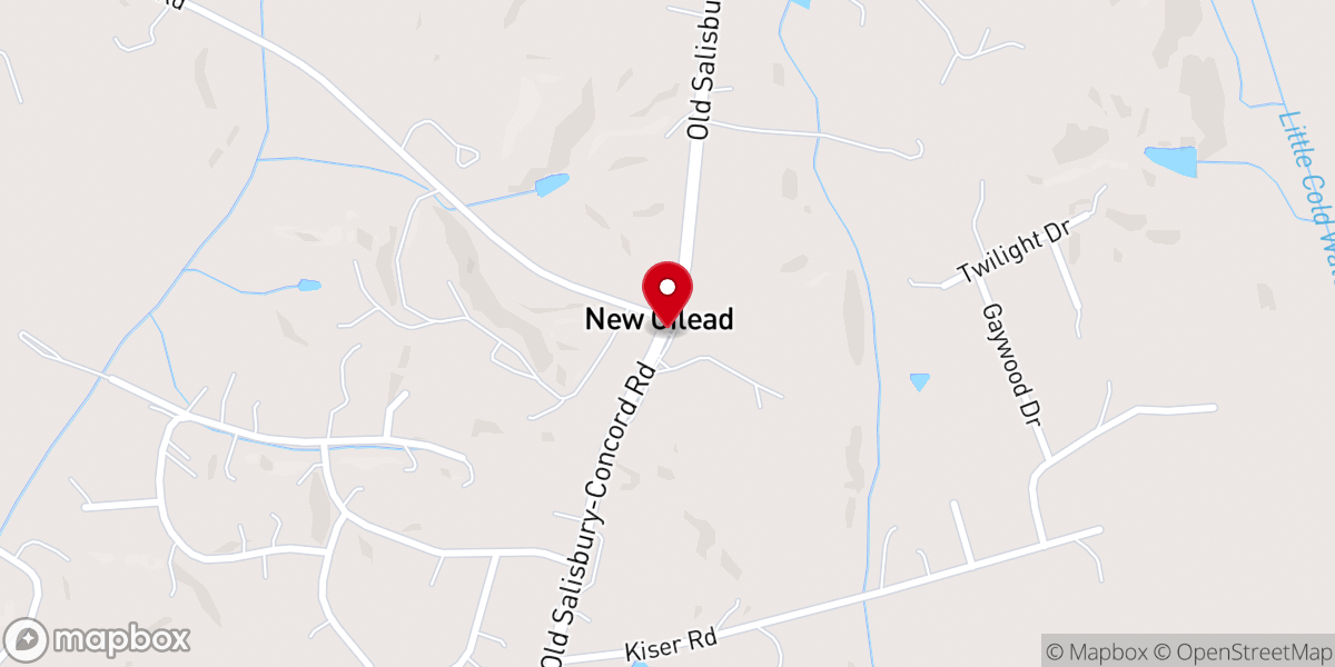 Map showing location of New Gilead Reformed Church