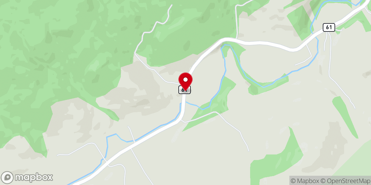 Map showing location of Clear Fork Church