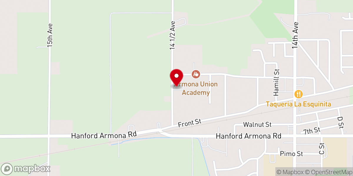 Map showing location of Armona Seventh-Day Adventist Church