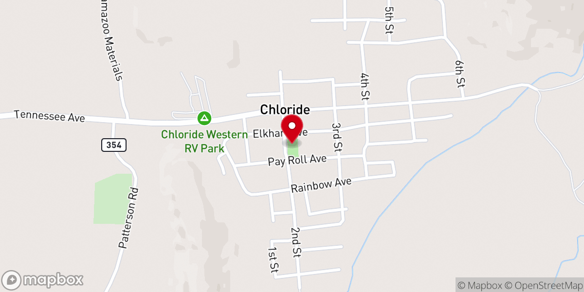 Map showing location of Chloride Community Park