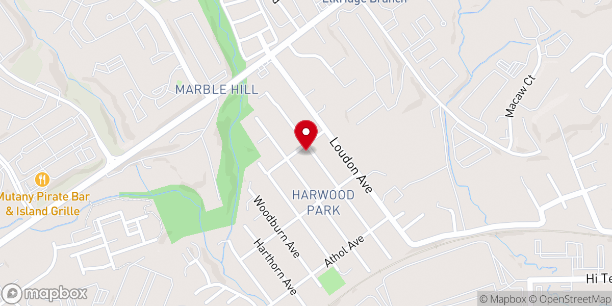 Map showing location of Harwood Park United Methodist Church