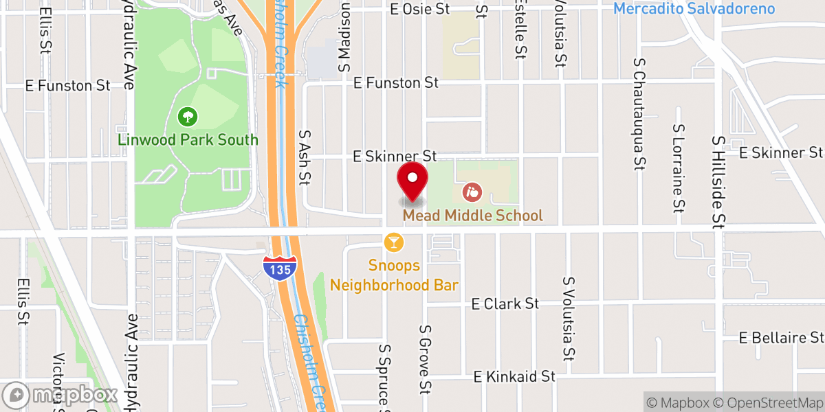 Map showing location of Southside Baptist Church
