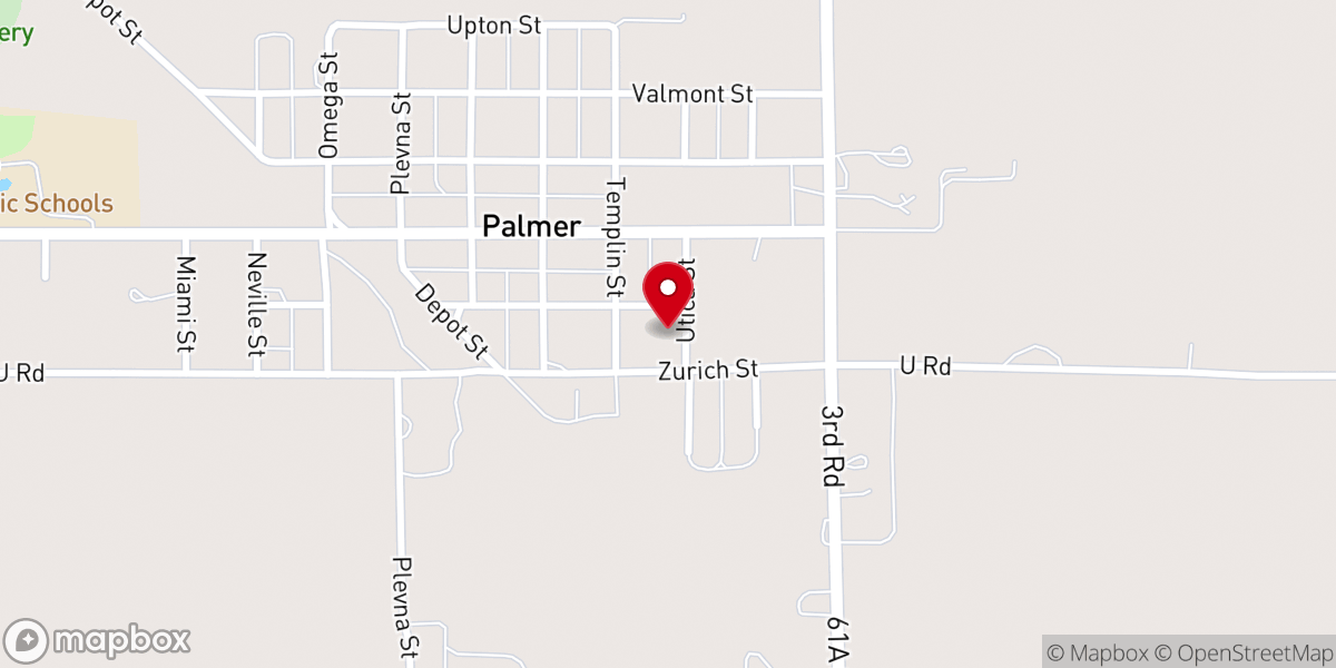 Map showing location of Saint John's Lutheran Church