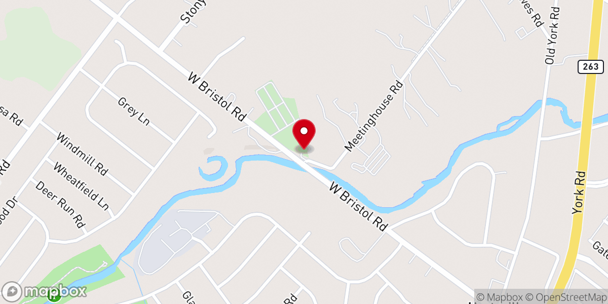 Map showing location of Neshaminy-Warwick Presbyterian Church