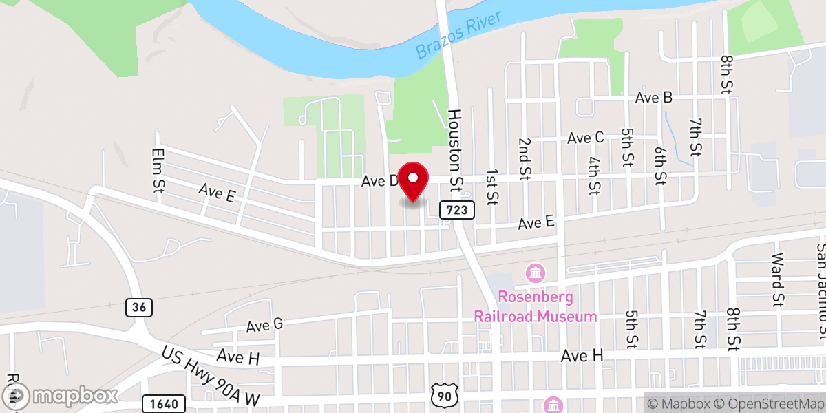Map showing location of Our Lady of Guadalupe