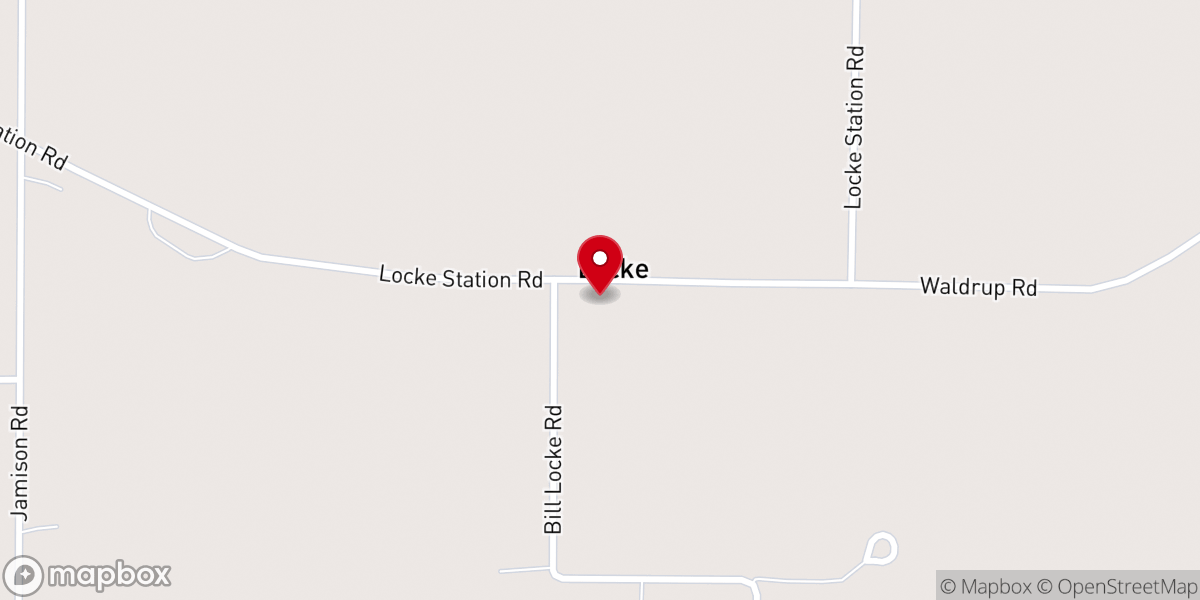 Map showing location of Locke Station Church