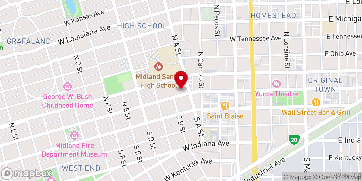 Map showing location of First Presbyterian Church