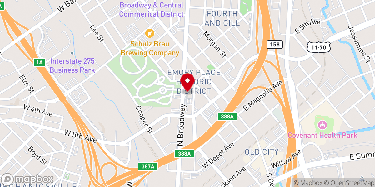 Map showing location of Tennessee Lutheran via De Cristo Inc