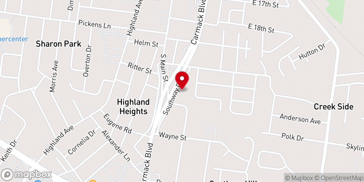 Map showing location of Carmack Boulevard Church of Christ