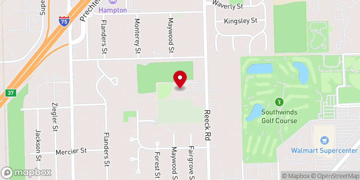 Map showing location of New Points Church