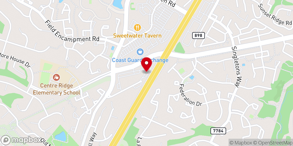 Map showing location of Centreville United Methodist Church Park & Ride