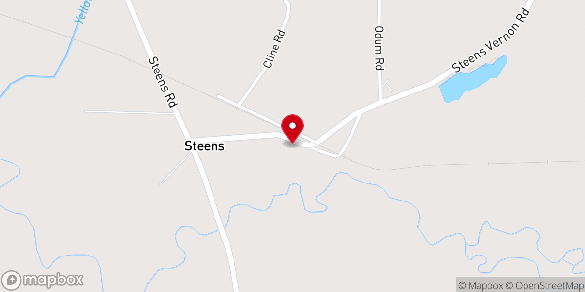 Map showing location of Steens Church of Christ