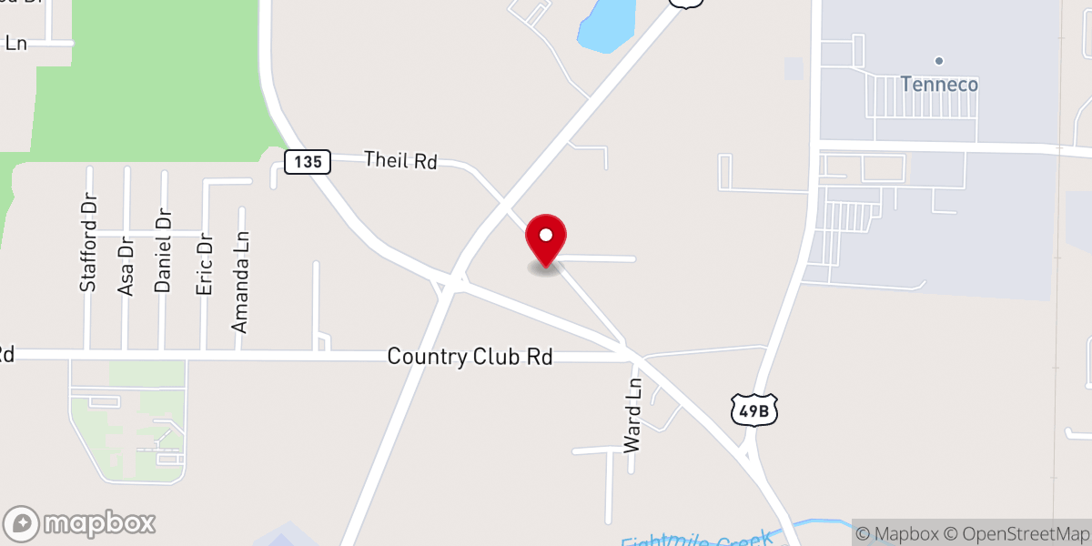 Map showing location of Paragould Christian Church