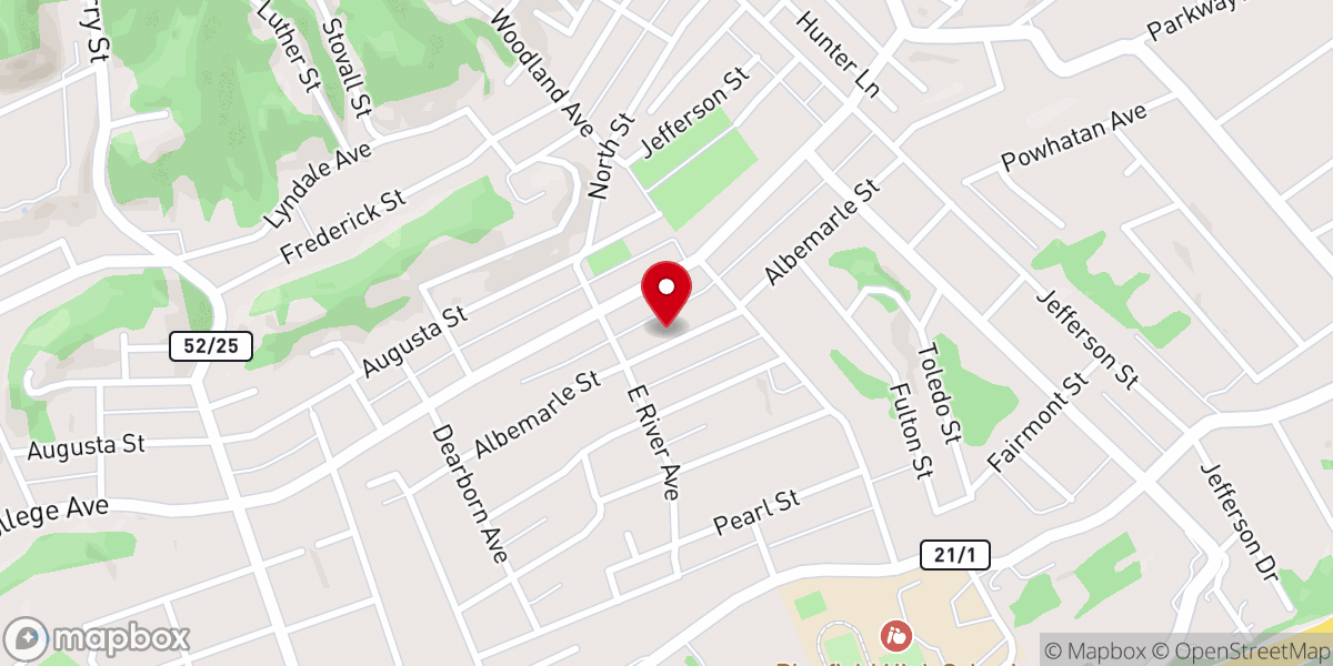 Map showing location of Congregation Ahavath Shalom