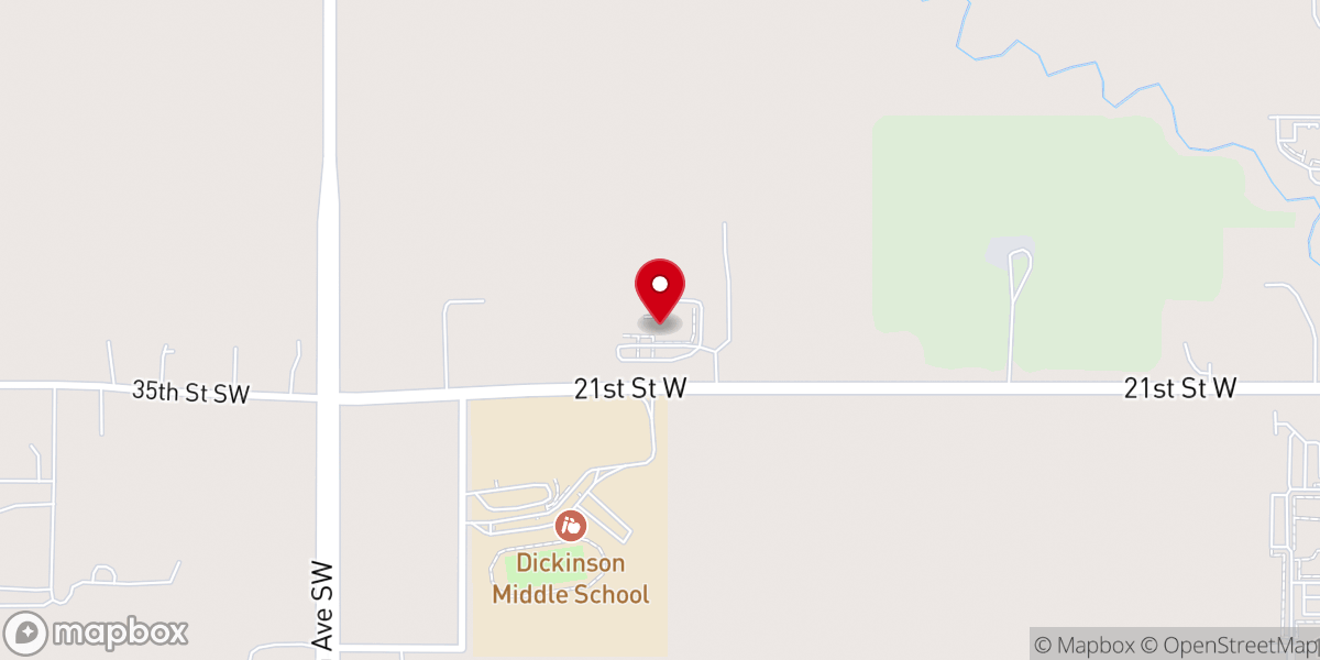Map showing location of Prairie Winds Church