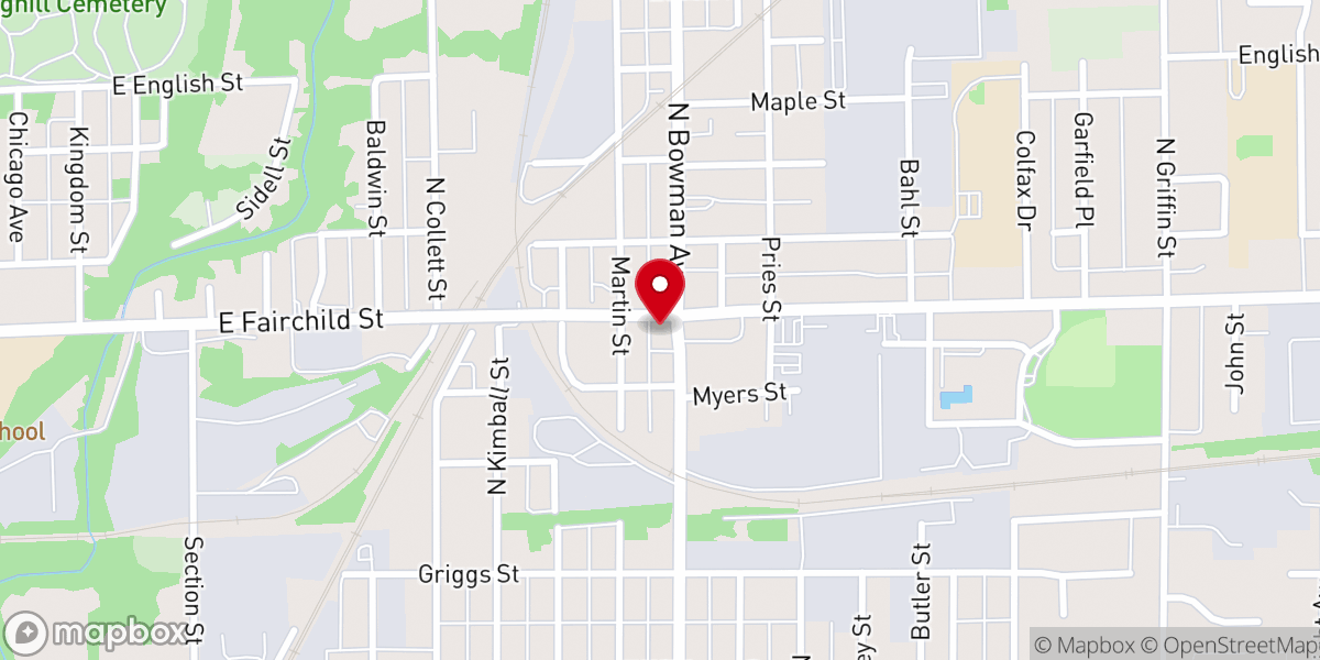 Map showing location of North Side Church of the Nazarene