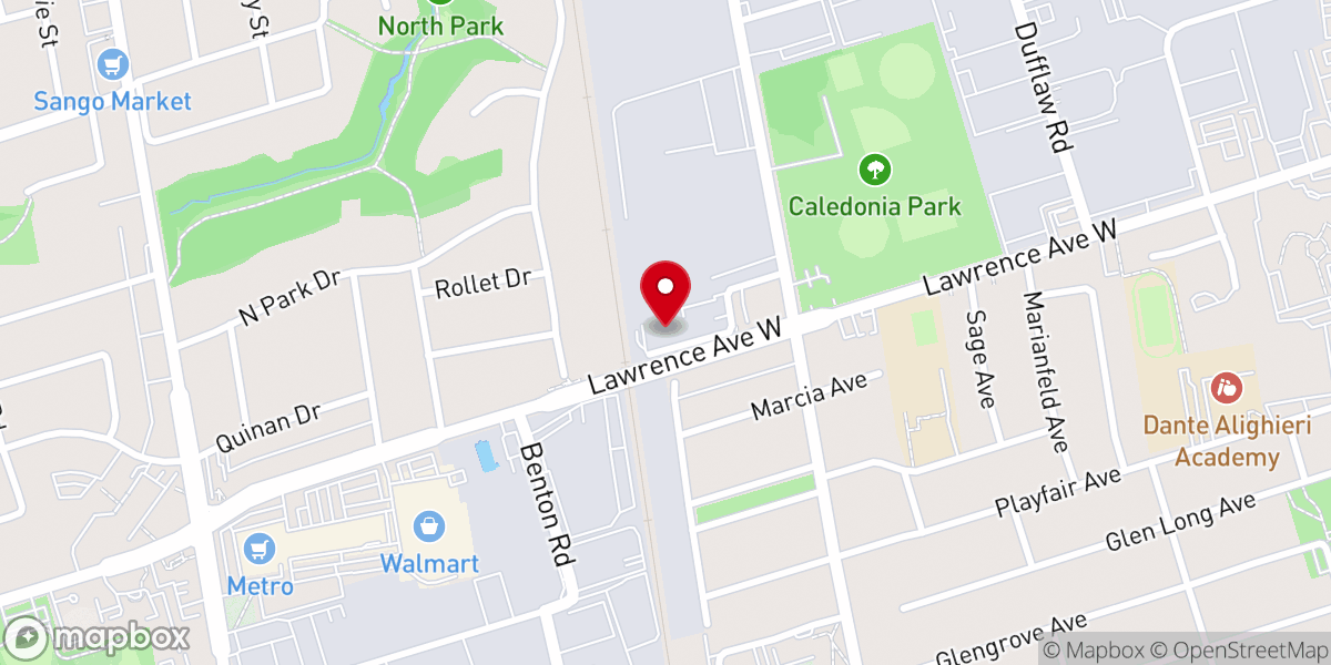 Map showing location of Greater Toronto Baptist Church