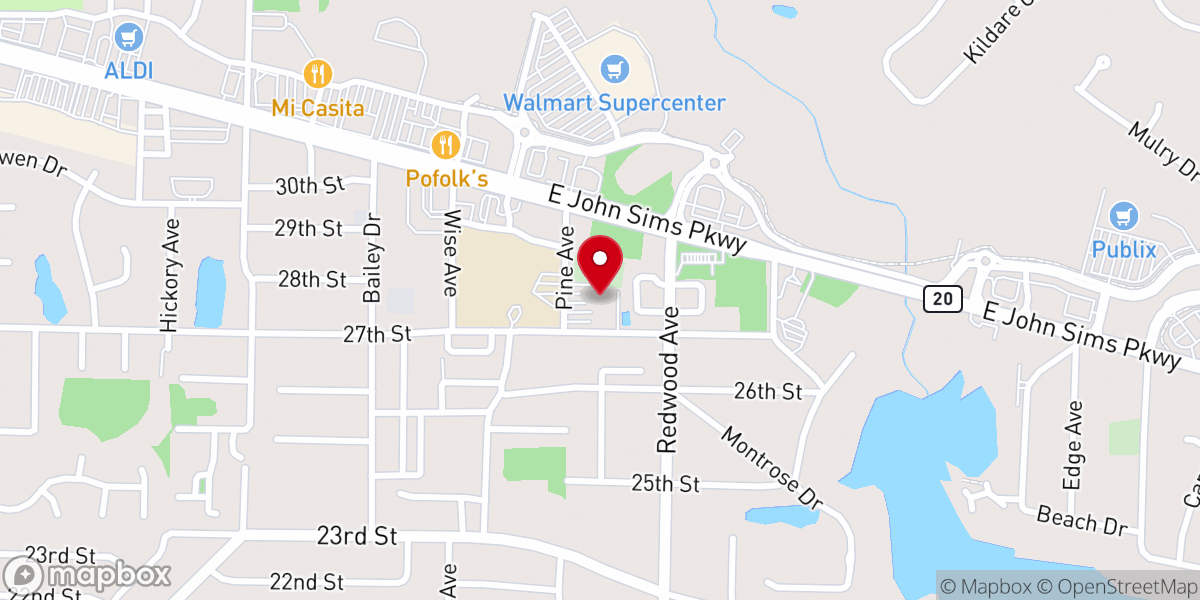 Map showing location of Rosemont Baptist Church