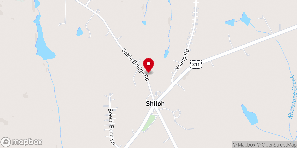 Map showing location of Shiloh Community Building