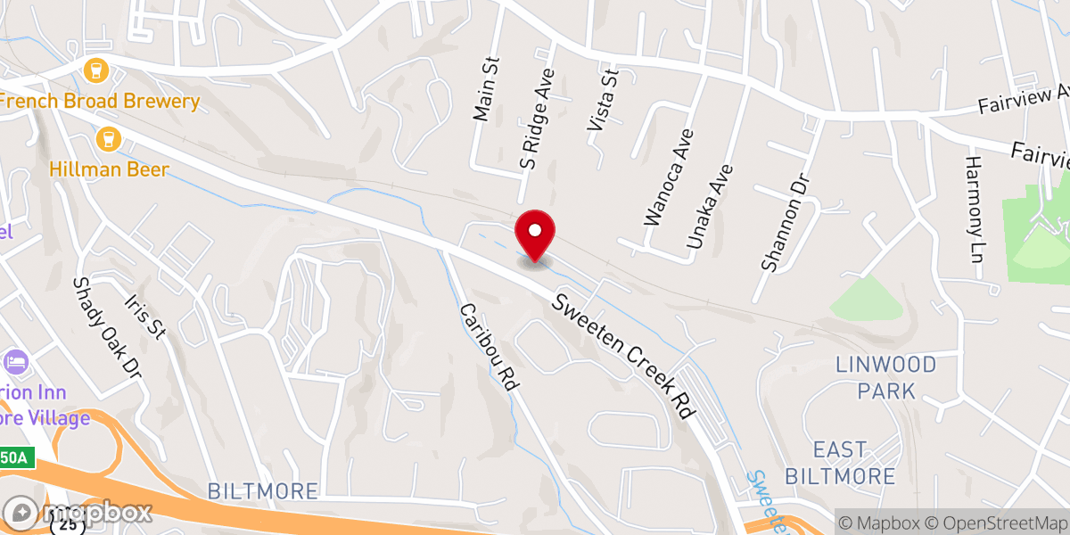 Map showing location of Seacoast Church - Asheville