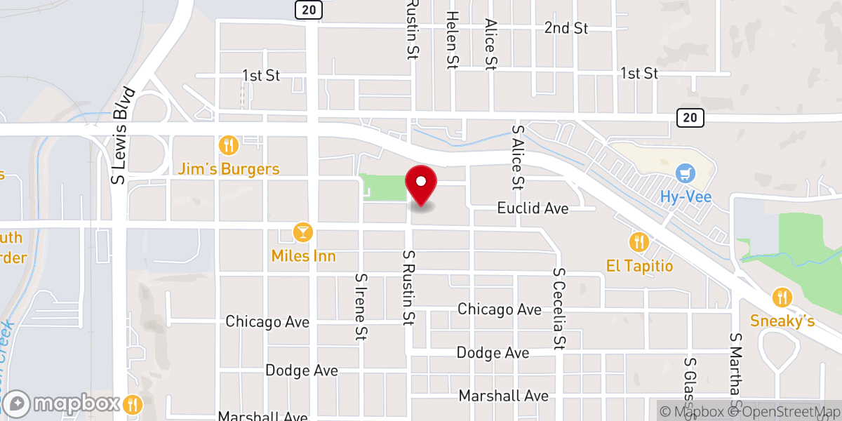 Map showing location of Rustin Avenue Methodist Church