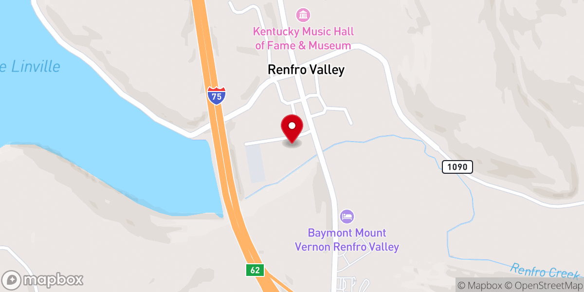 Map showing location of Olive Branch Church