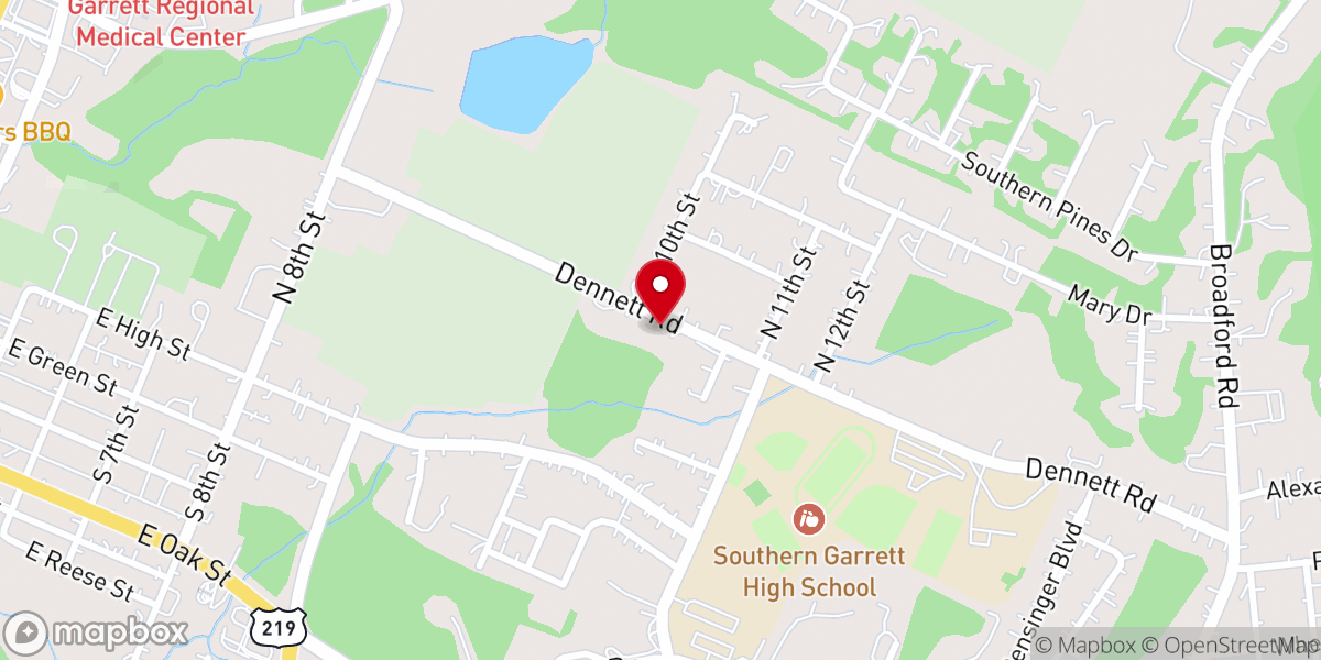 Map showing location of West Marva District Office - Churches of the Brethren