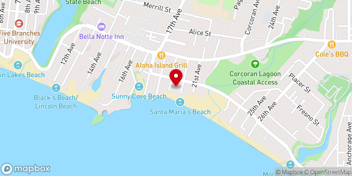 Map showing location of Villa Maria Del Mar