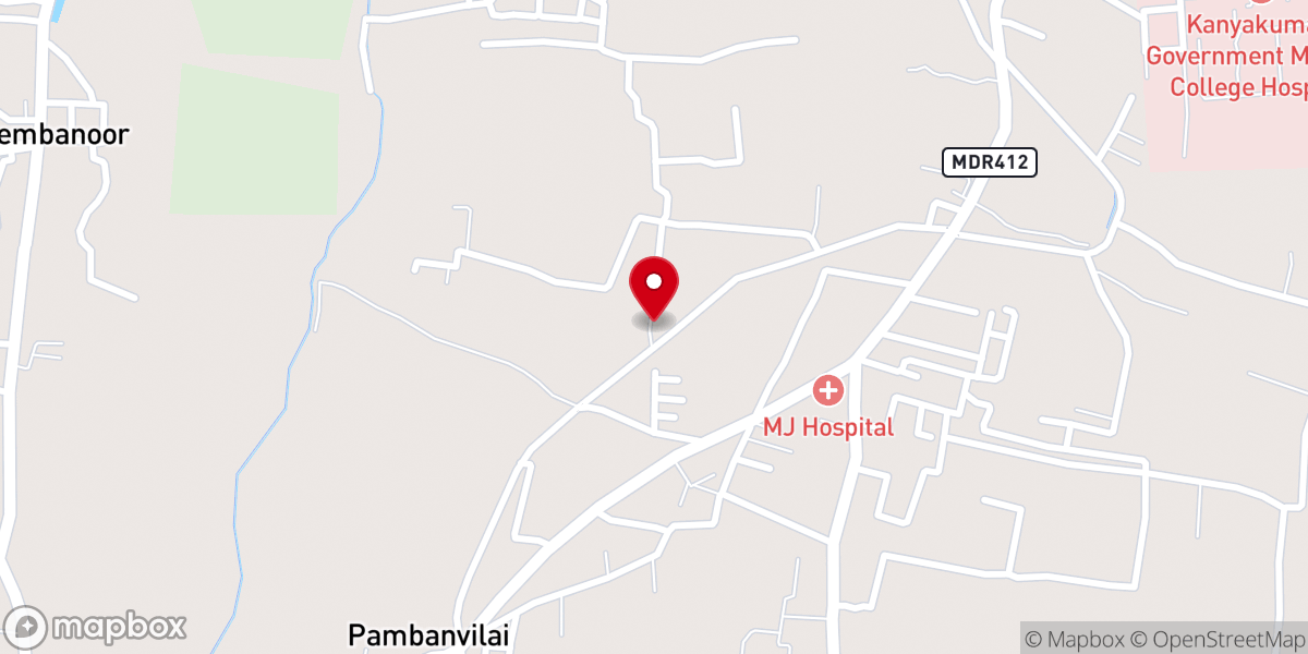 Map showing location of St. Francis Xavier's Church Paruthivilai