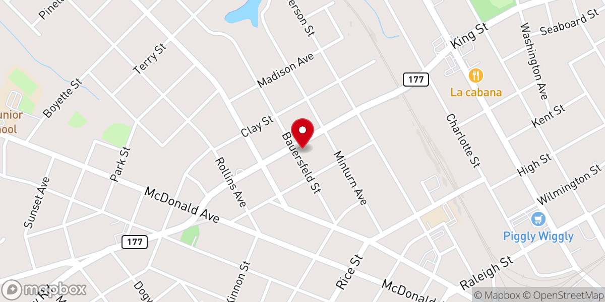 Map showing location of St Paul Lutheran Church