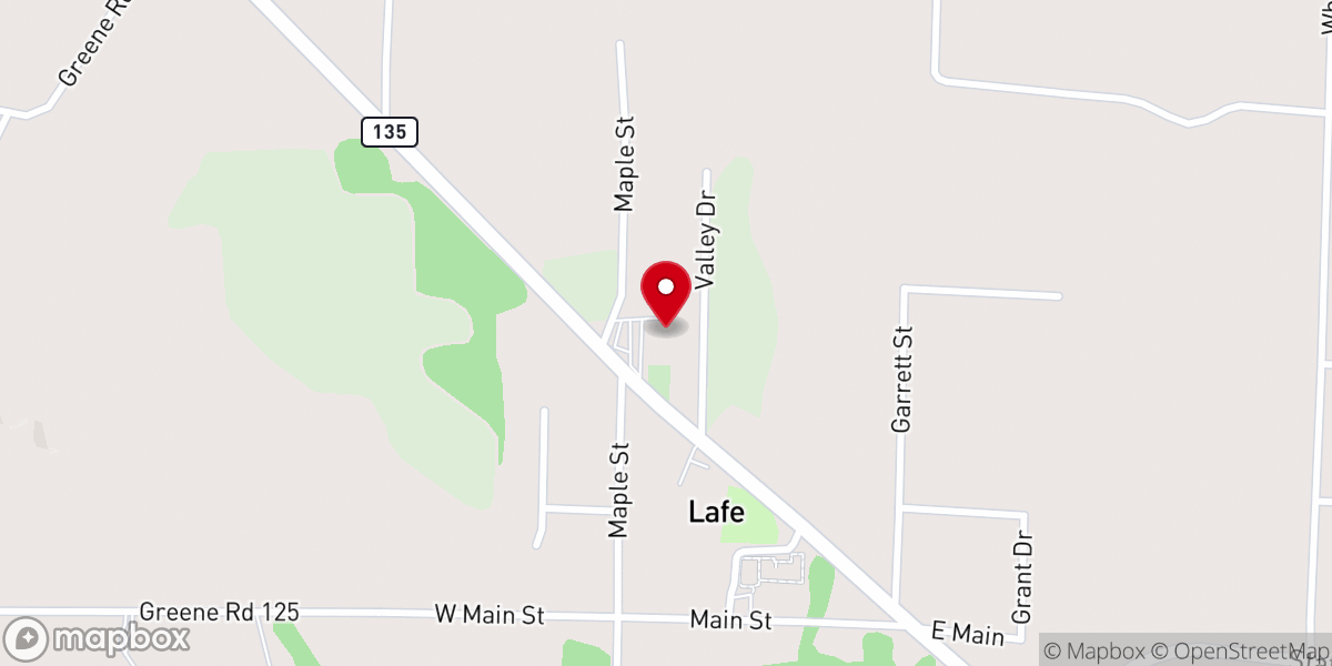 Map showing location of Saint John's Lutheran Church, LCMS
