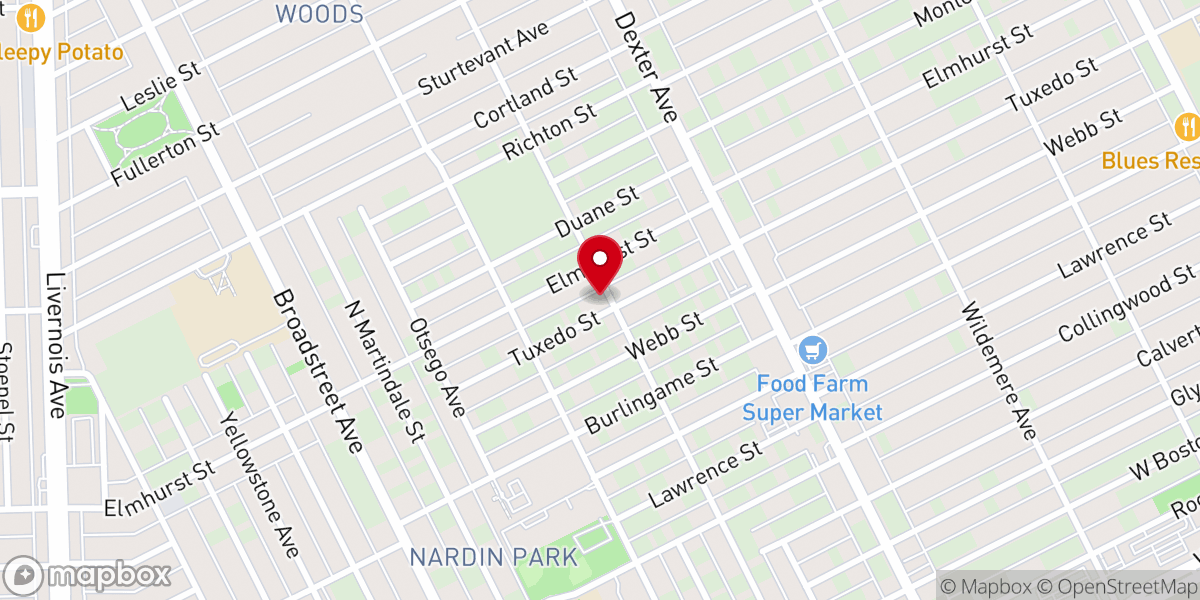Map showing location of Christian Community Baptist Church