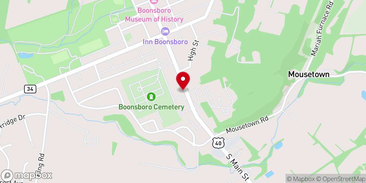 Map showing location of Mt Nebo United Methodist Church