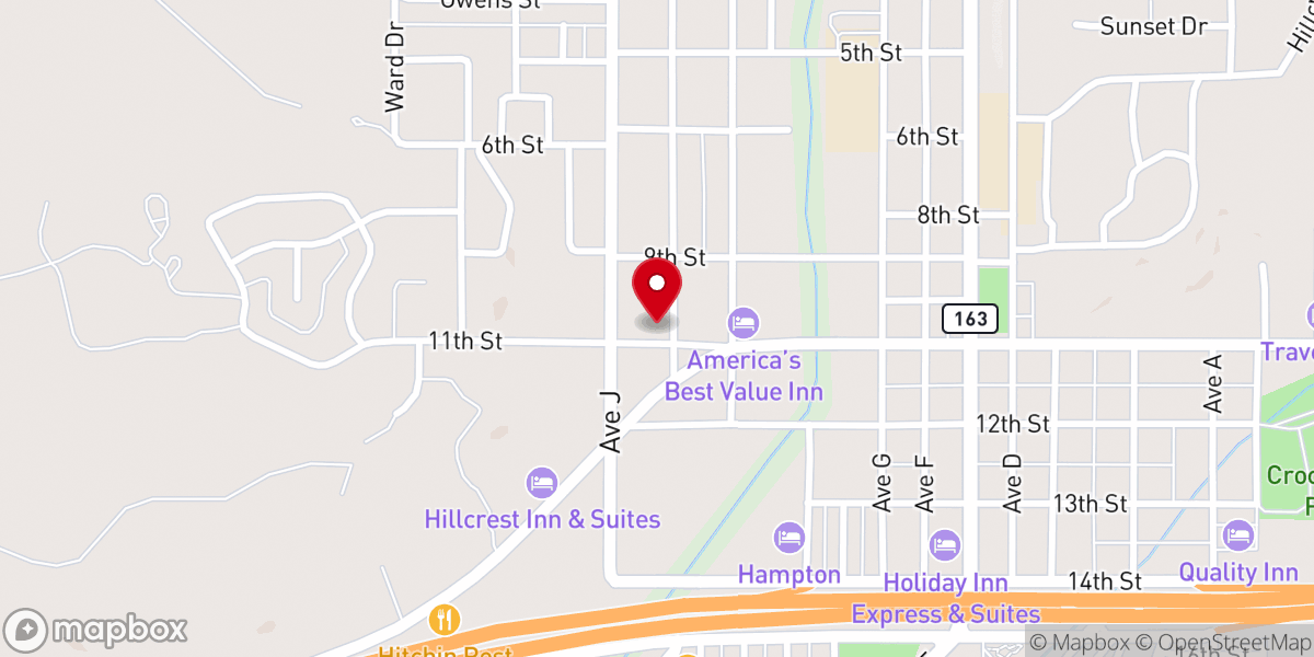 Map showing location of Church of Christ in Ozona