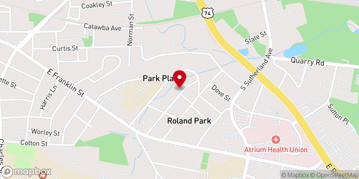 Map showing location of Abundant Life Church