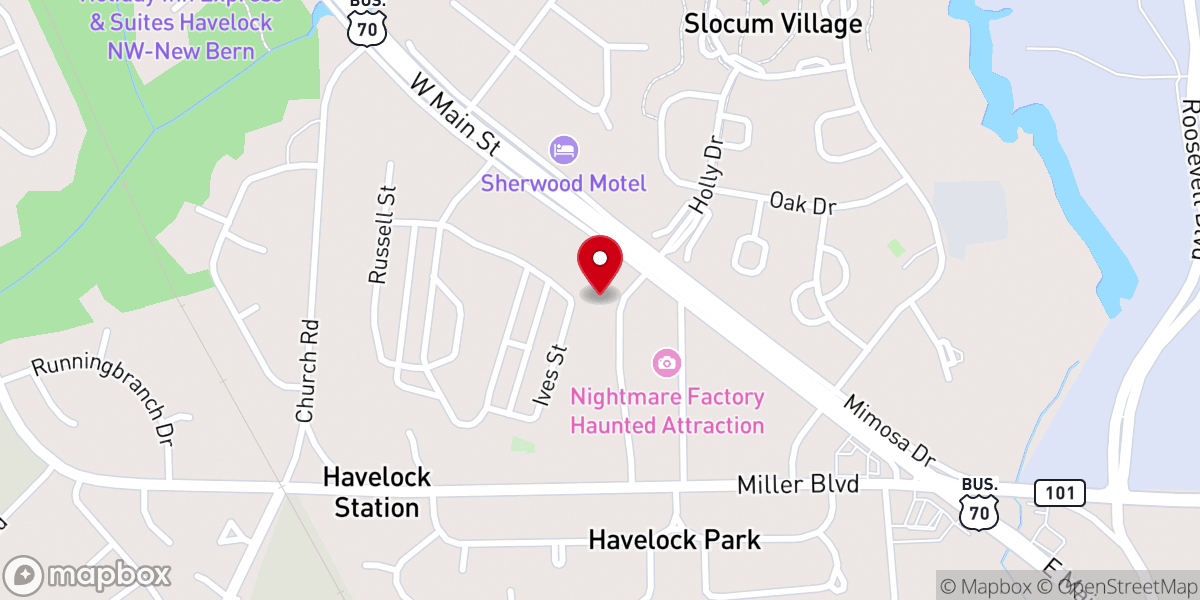 Map showing location of Bay Bush Missionary Baptist Church
