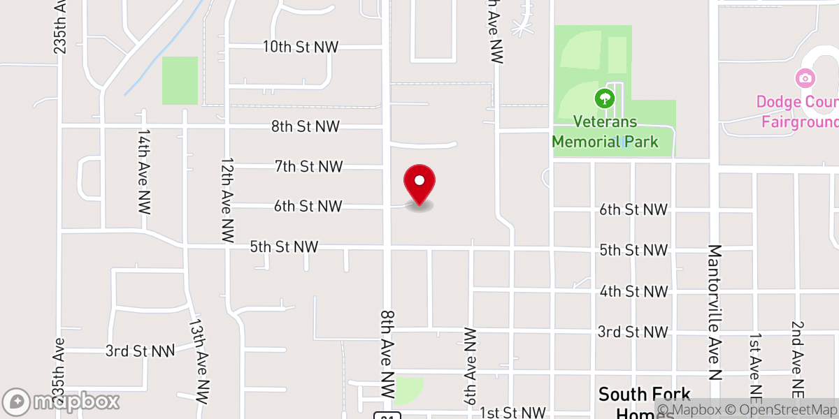 Map showing location of Our Savior Evangelical Lutheran Church