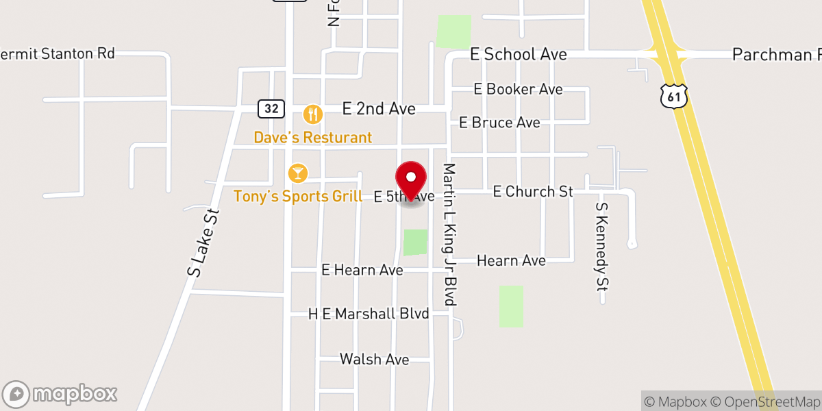 Map showing location of Community Chapel Church