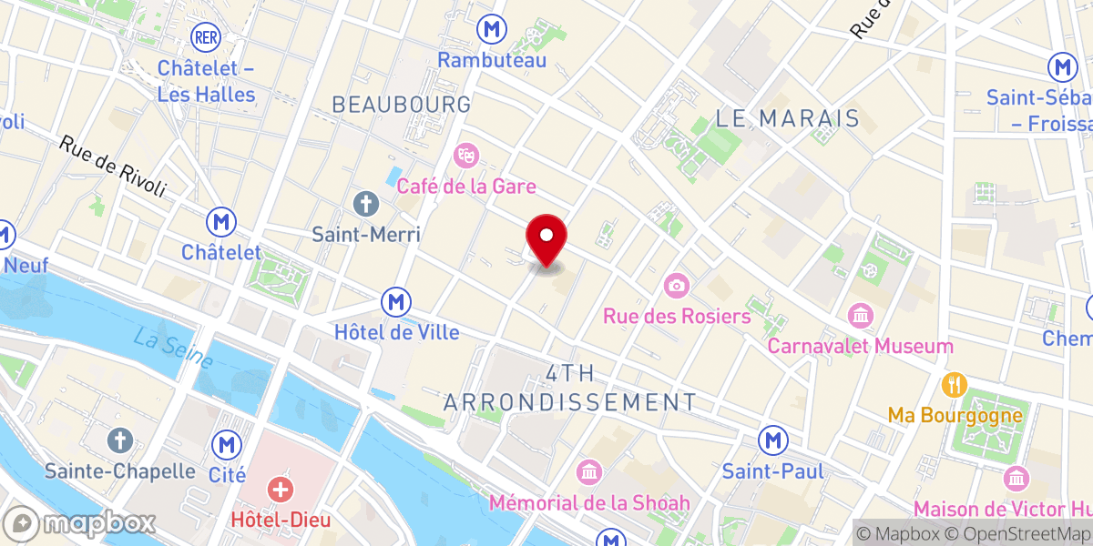 Map showing location of Église des Billettes