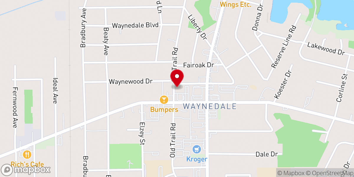 Map showing location of Mt. Calvary Lutheran Church