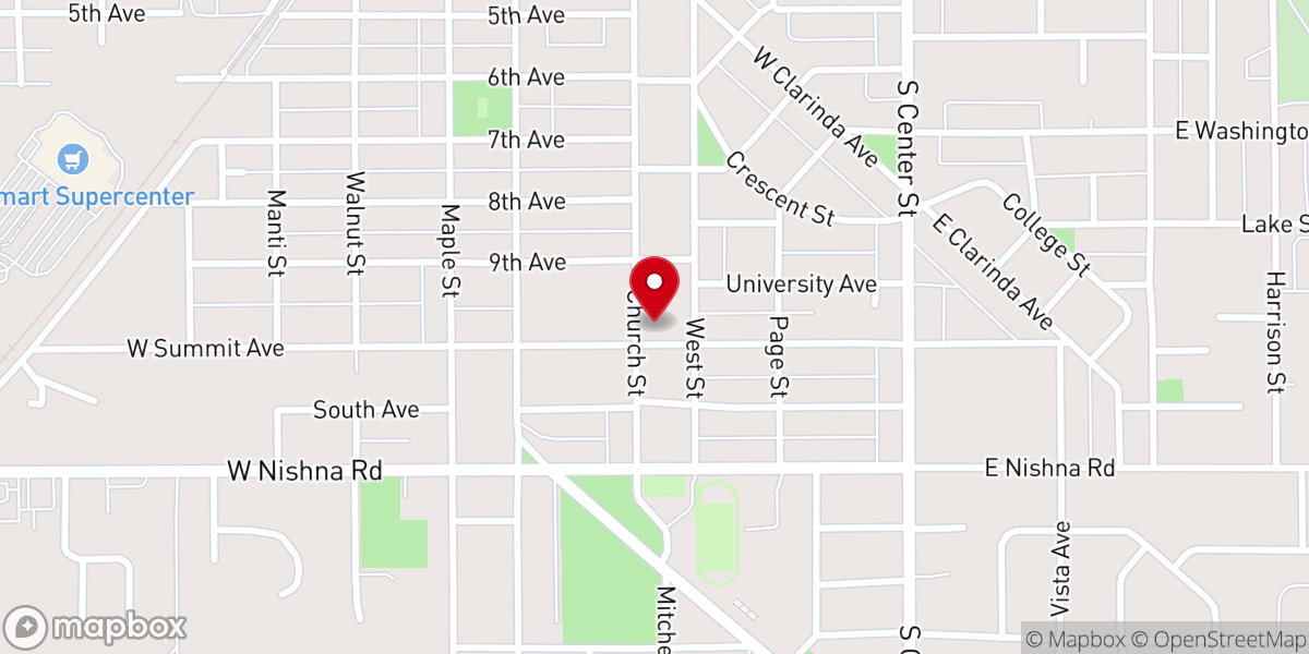 Map showing location of Trinity Lutheran Church
