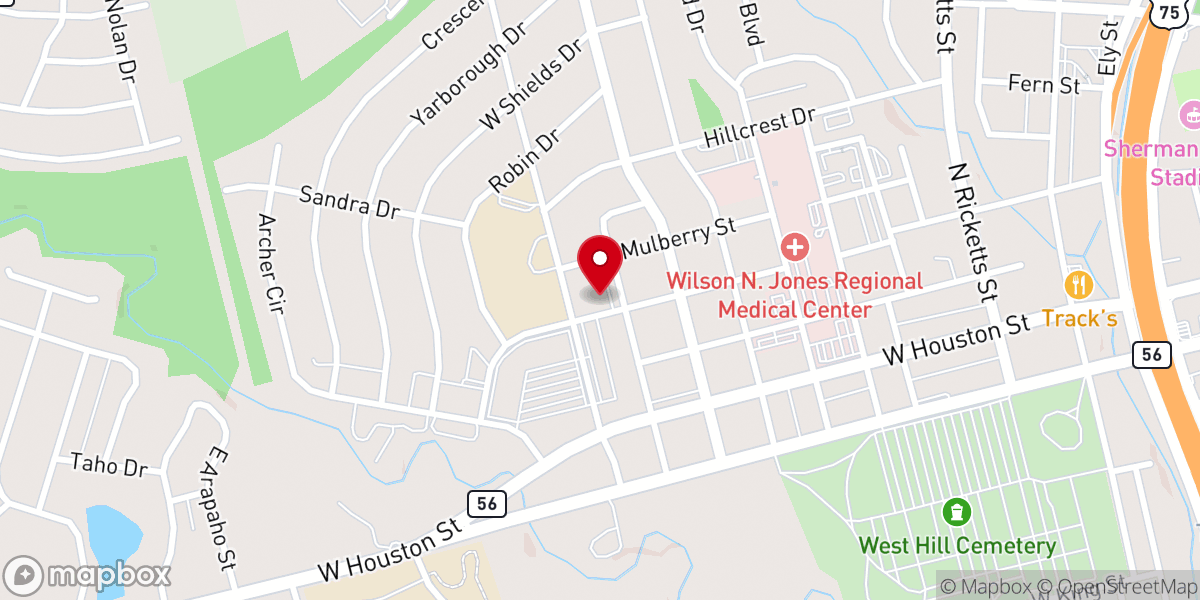 Map showing location of Westwood Village Church of Christ