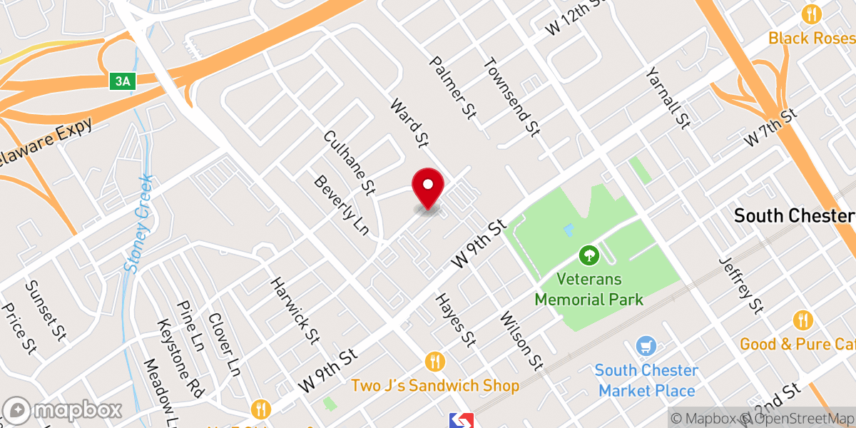 Map showing location of Bernardine Sisters