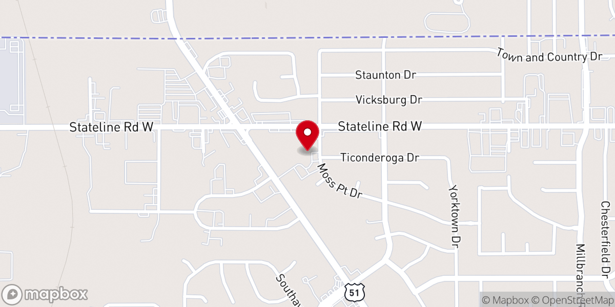 Map showing location of First Baptist Church-Southaven