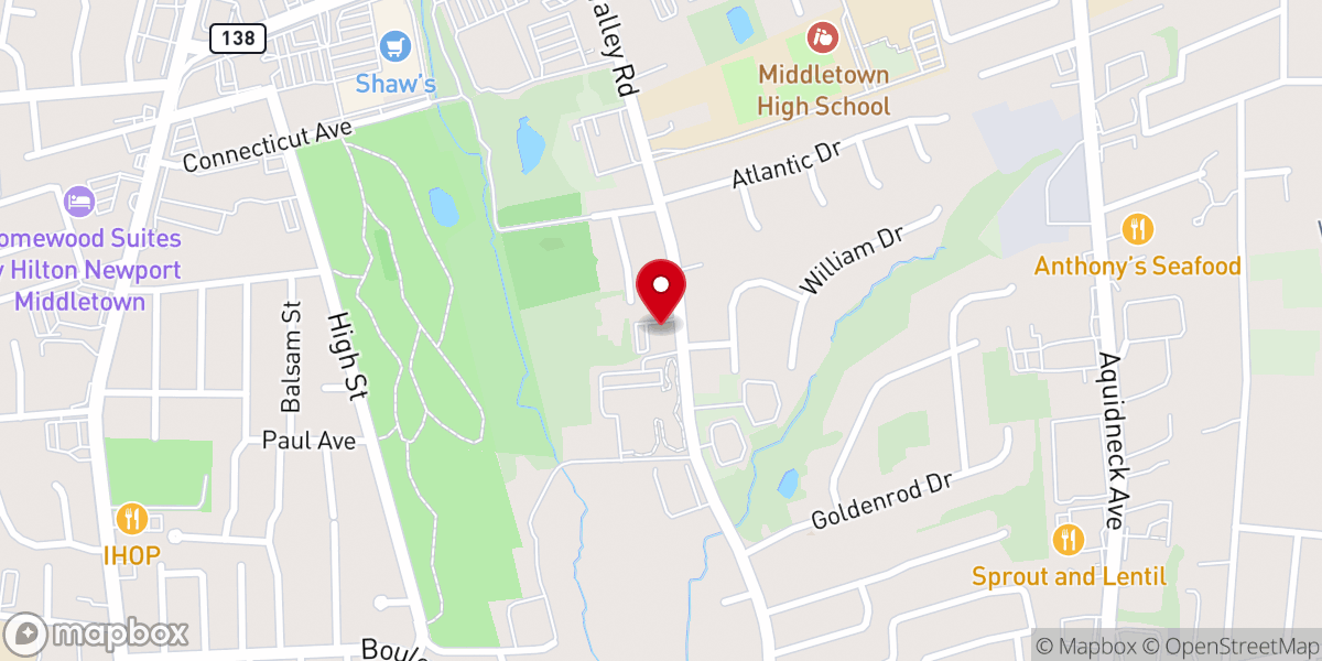 Map showing location of Temple Shalom
